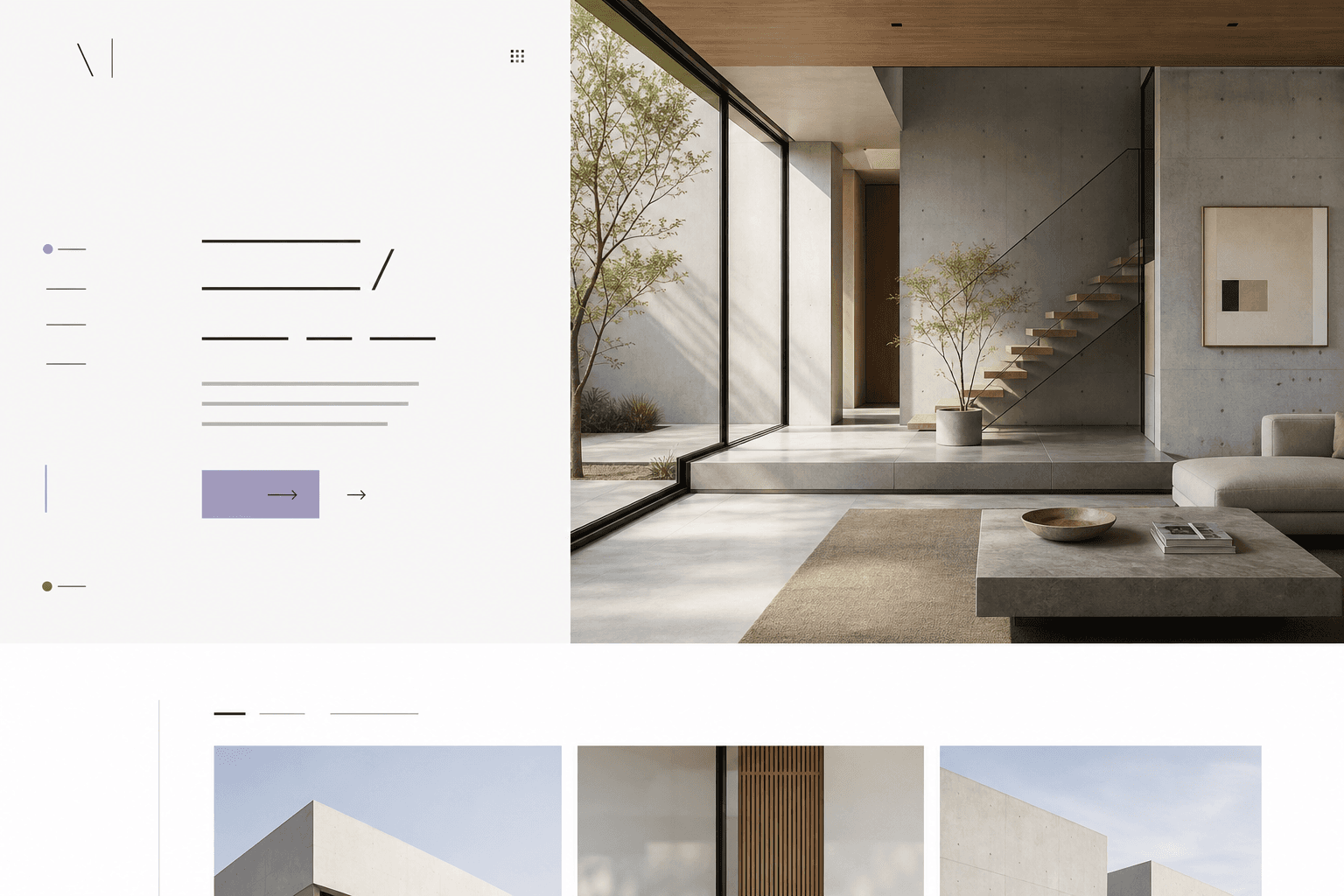 Concepto de web editorial para un estudio de arquitectura