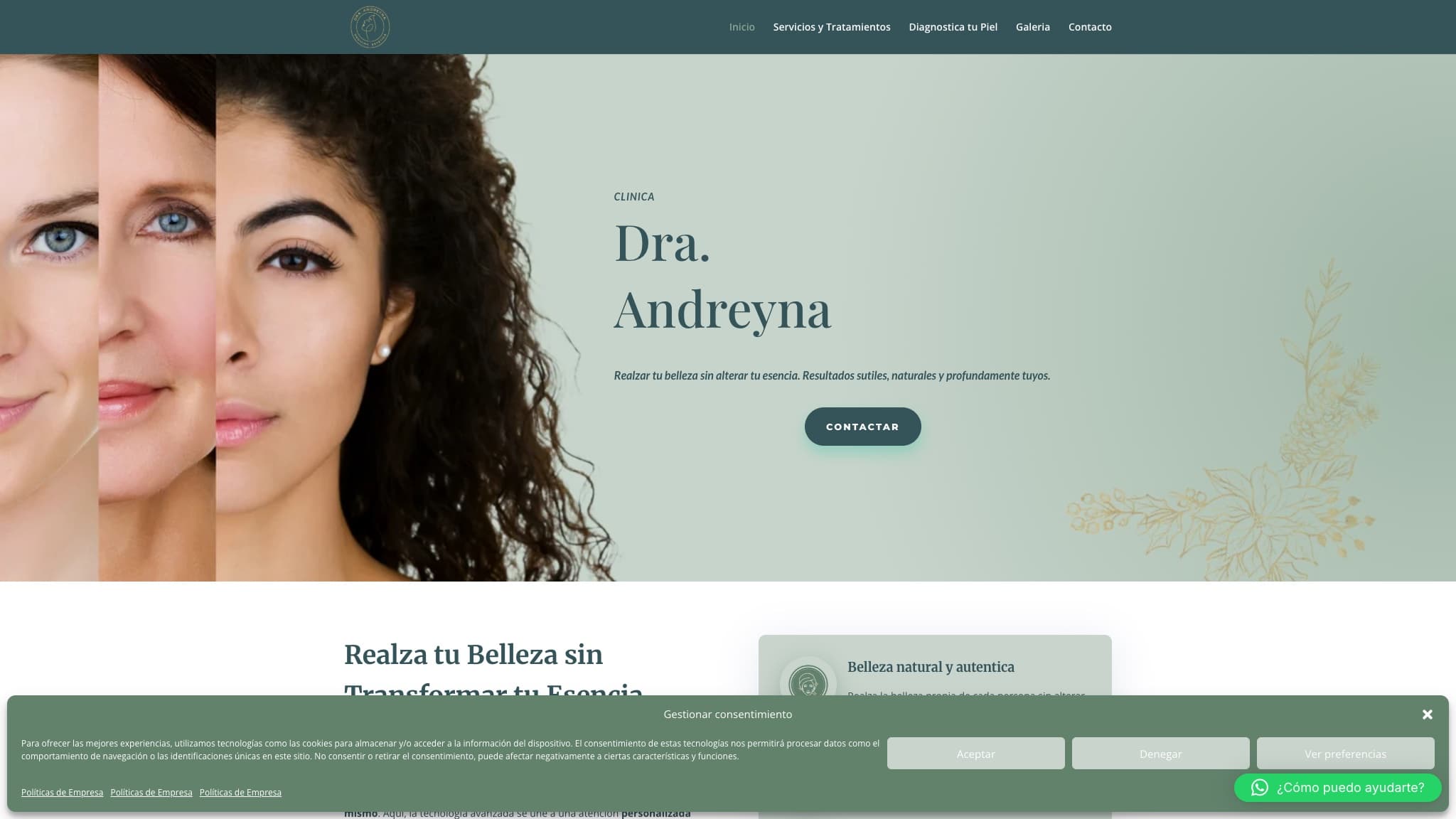 Captura de la web de Clínica Dra. Andreyna