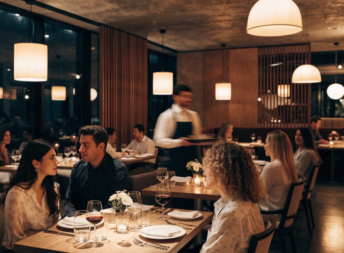 Sala de un restaurante con clientes